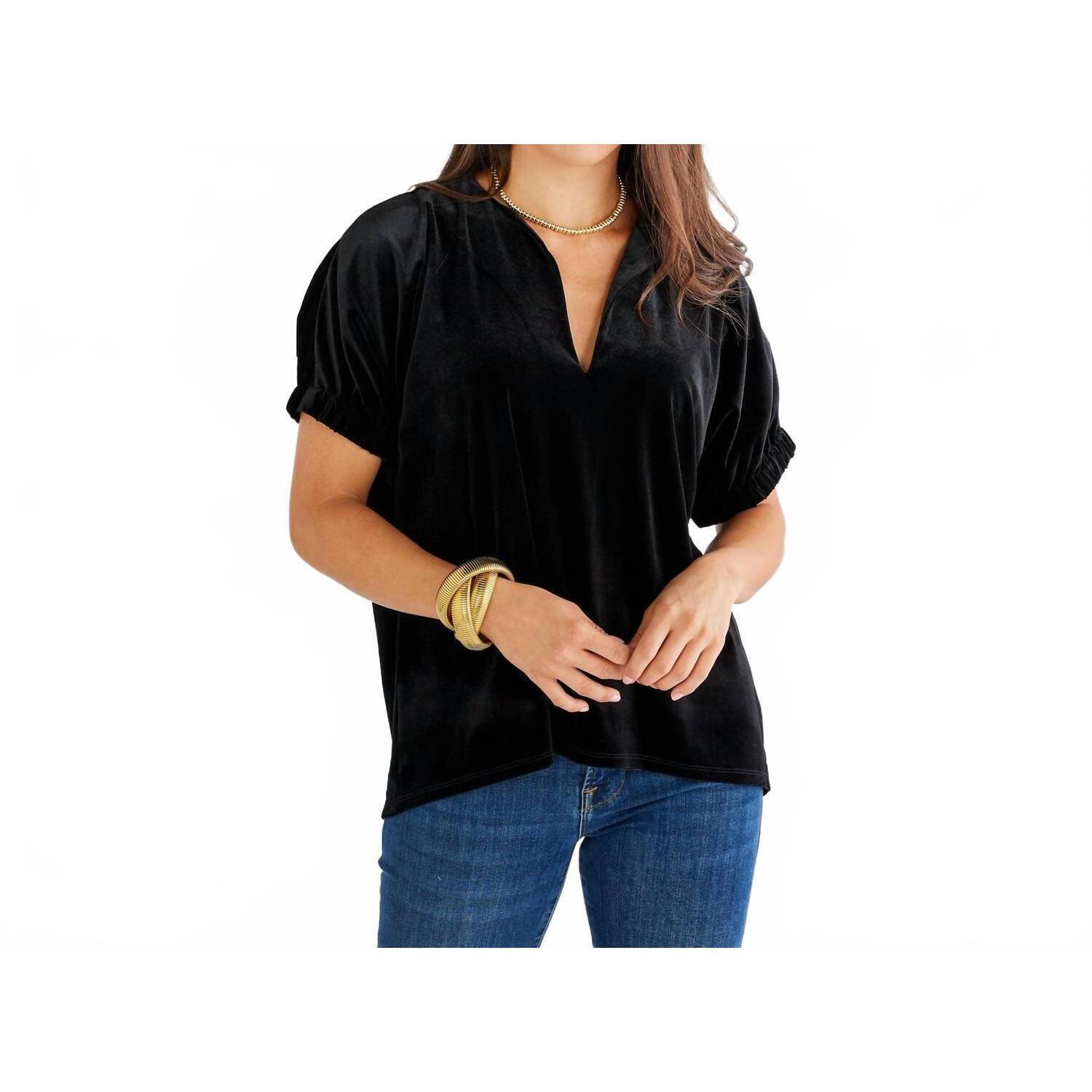 New Caryn Lawn Betsy Velvet Top In Black